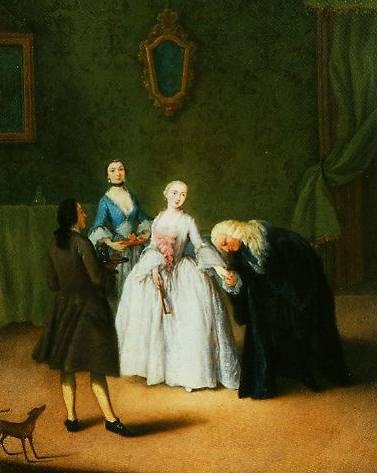 Дворянин, целующий даме руку, 1746