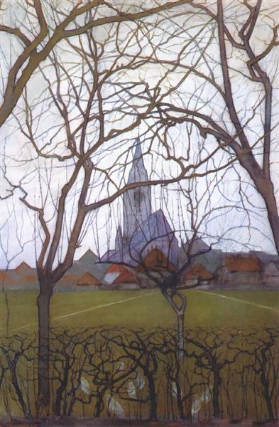 Деревенская церковь, 1898