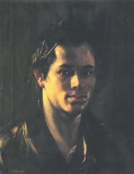 Автопортрет с кистью за ухом, 1808 - Орест Кипренский