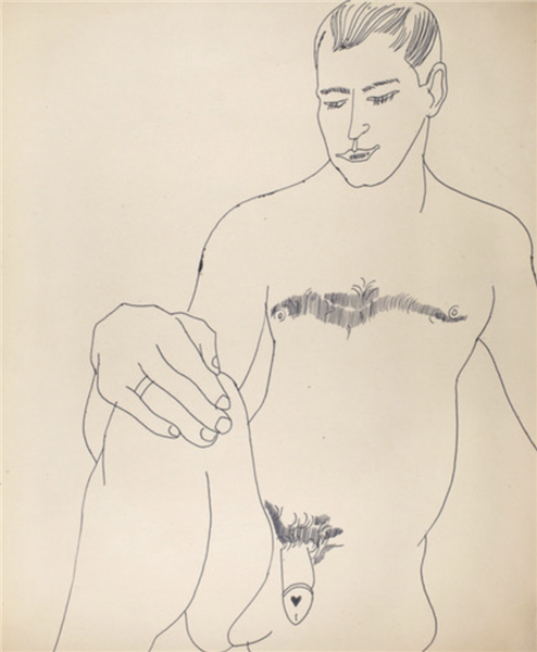 Сидящий обнаженный мужчина, 1955 - 1956