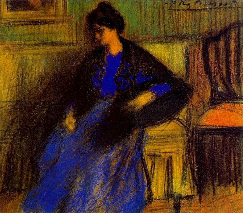 1899 Femme assise avec chГle