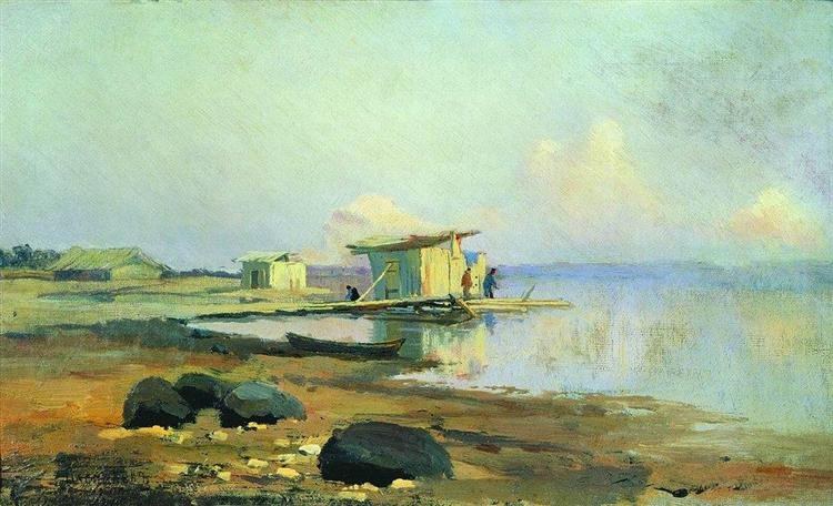 На реке. Штиль, 1867