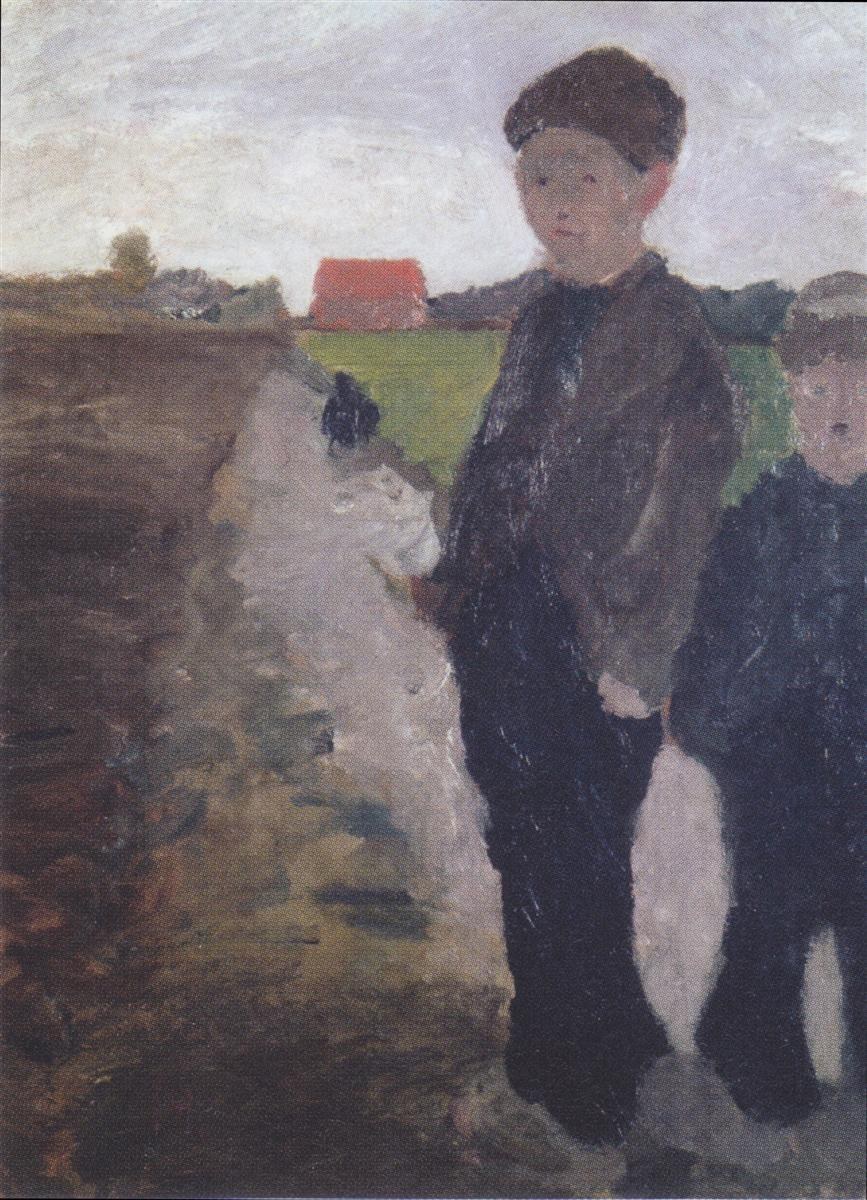 Два мальчика на Мурканале, c.1900 - Паула Модерсон-Беккер
