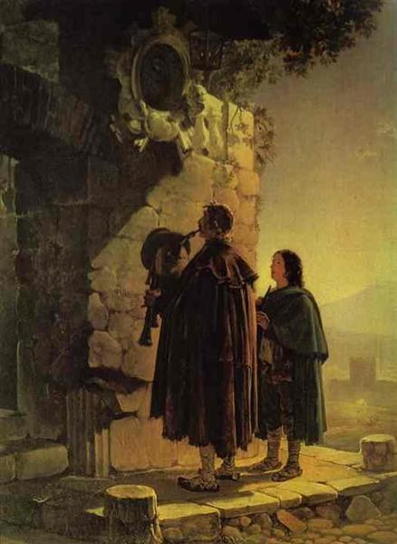 Пифферари перед Мадонной, 1825 - Карл Брюллов