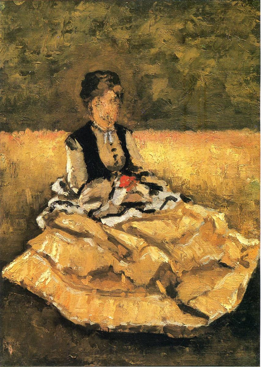 Женщина, сидящая на лужайке, 1874