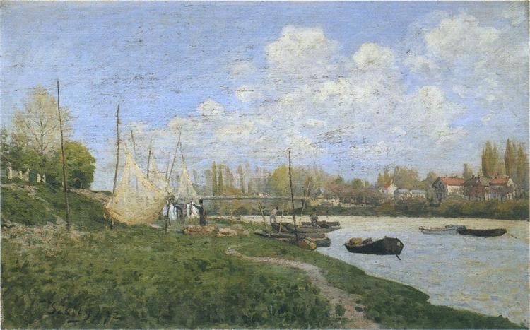 Рыбаки чинят сети, 1872