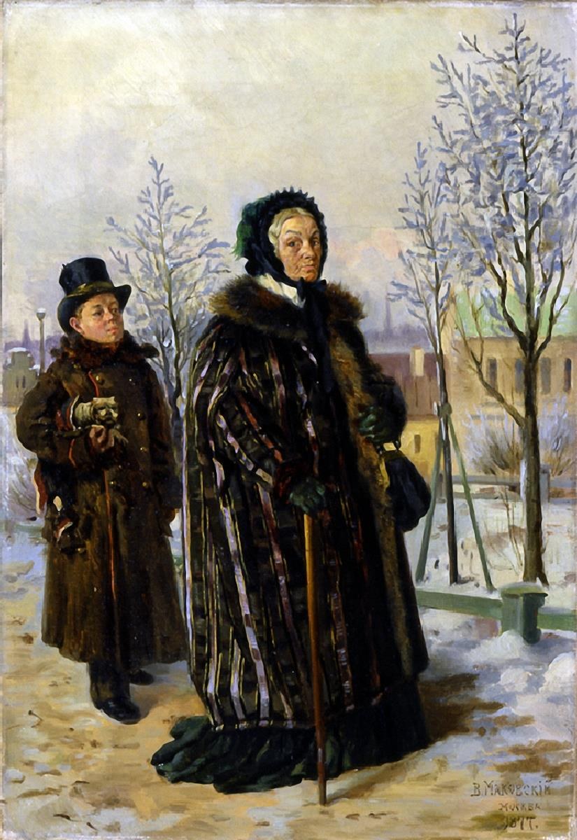 Прогулка старушки, 1877 - Владимир Маковский