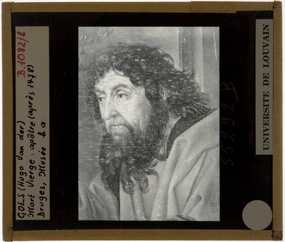 Хьюго ван дер Гус. Деталь смерти Мэри: мужчина вверху, крайний справа.