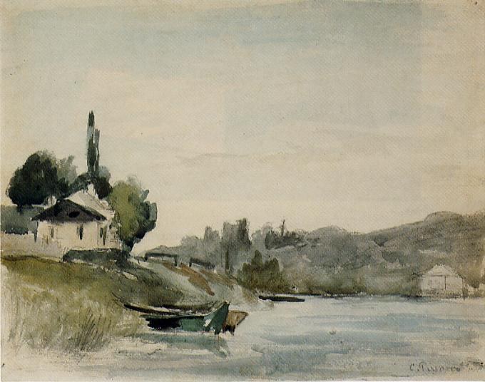 Берега Марны в Сенневьере, c.1864 - c.1865 - Камиль Писсарро