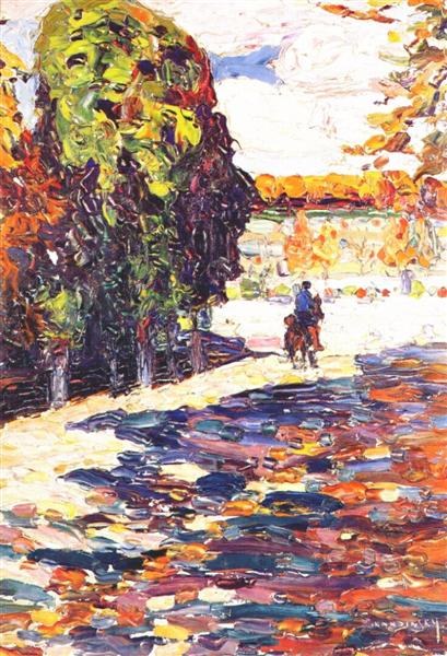 Парк Сен-Клу с всадником, 1906 - Василий Кандинский