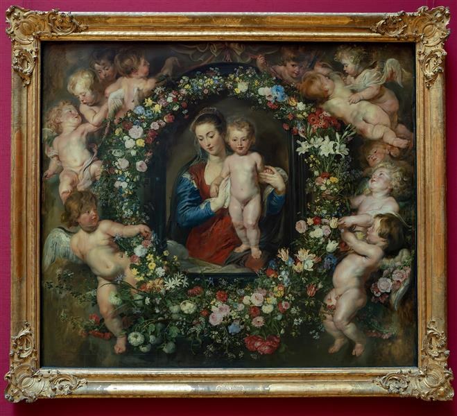 Мадонна в цветочной гирлянде, c.1616 - c.1618