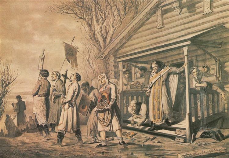 Крестный ход на Пасху, 1862 - Василий Перов