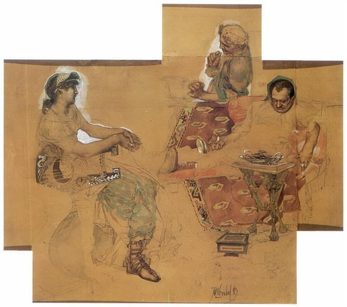 Пирующие римляне, 1883 - Михаил Врубель