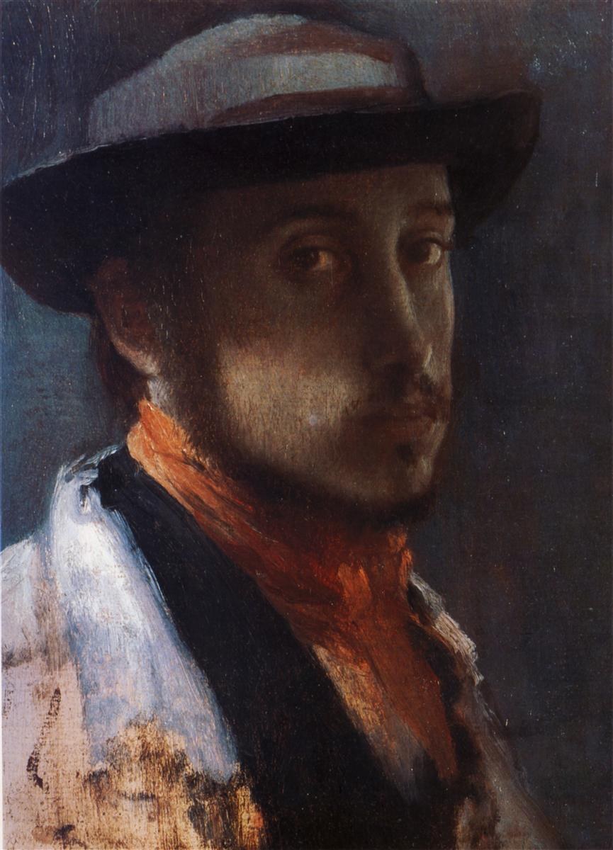 Автопортрет в мягкой шляпе, 1858