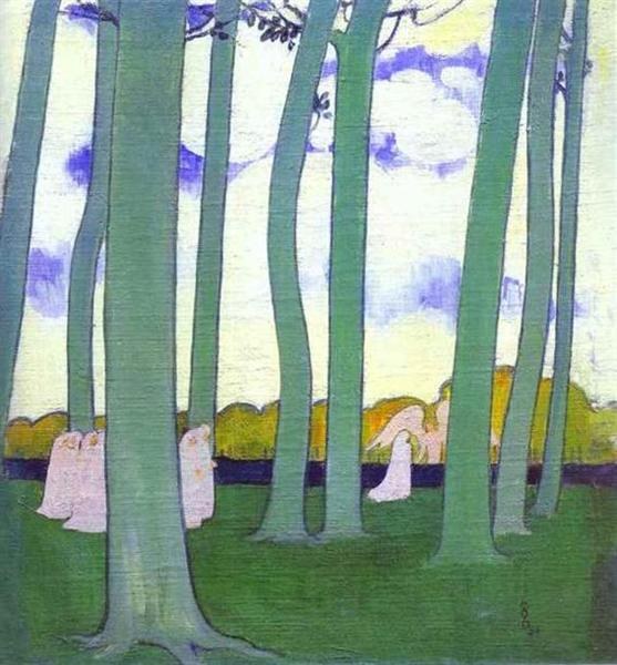Пейзаж с зелеными деревьями или буками в Кердуэле, 1893