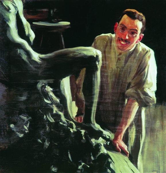 Портрет скульптора и художника Д.С. Стеллецкого, 1901 - Борис Кустодиев