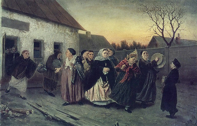Накануне девичника. Проводы невесты из бани. 1870 Х.