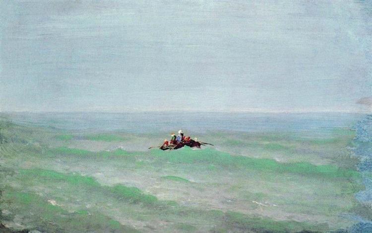 Лодка в море. Крым, c.1875 - Архип Куинджи