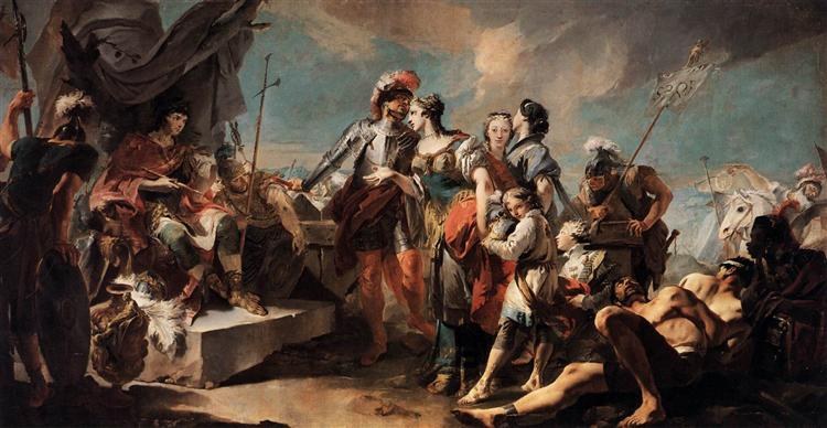 Царица Зенобия перед императором Аврелианом, c.1717