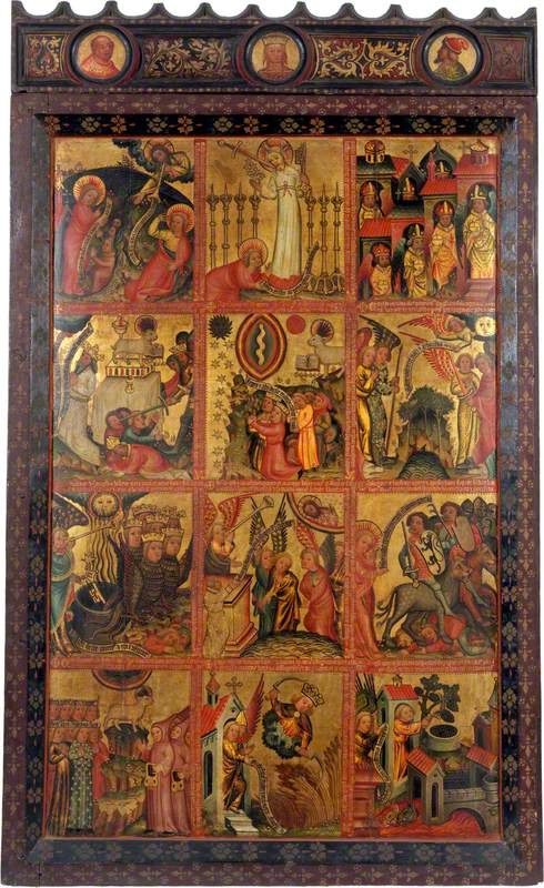 12 сцен Апокалипсиса (алтарь триптиха, левая створка, внутренняя)