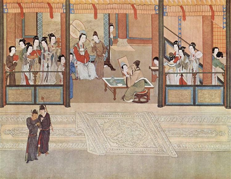 Весеннее утро во дворце Хань (Вид I, деталь), 1530