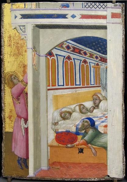 Милосердие святителя Николая Барийского (левая створка алтаря), 1330