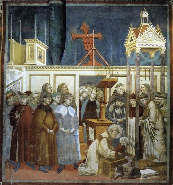 Святой Франциск Ассизский готовит рождественский ясль в Греккьо, 1297 - 1300 - Джотто