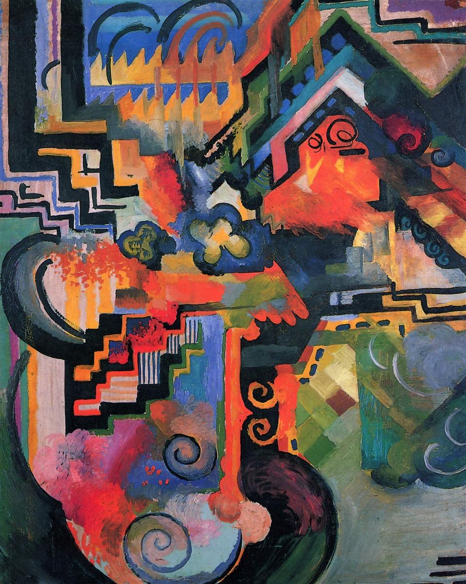 Цветная композиция (Посвящение Иоганну Себастьяну Баху), 1912 - Август Макке