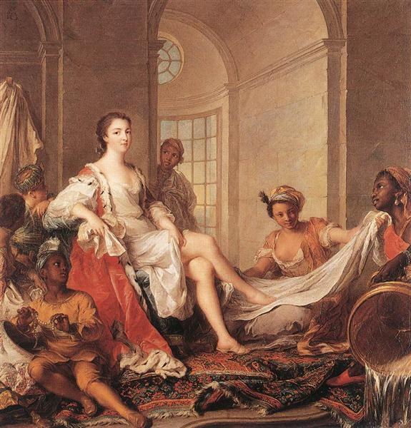 Мадемуазель де Клермон в образе султанши, 1733 - Жан-Марк Наттье