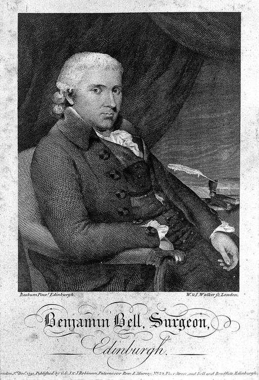 Бенджамин Белл. Линейная гравюра У. и Дж. Уокеров, 1791 г., по мотивам Х. Реберна.