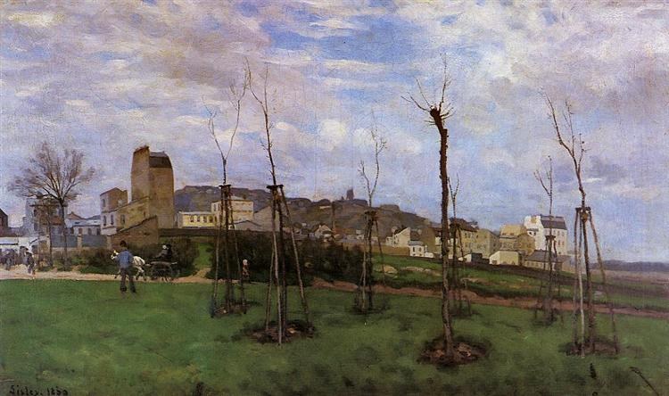 Вид на Монмартр со стороны Cite des Fleurs, 1869