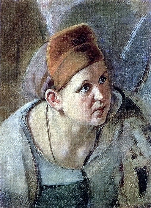 Склоненная женская фигура. Б. на к.