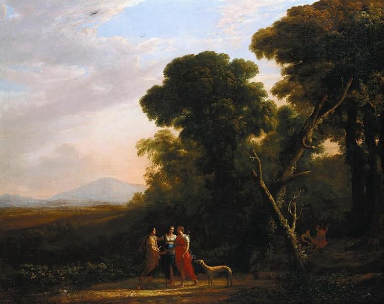 Римский идеальный пейзаж с Цефалом, Прокридой и Дианой, c.1635