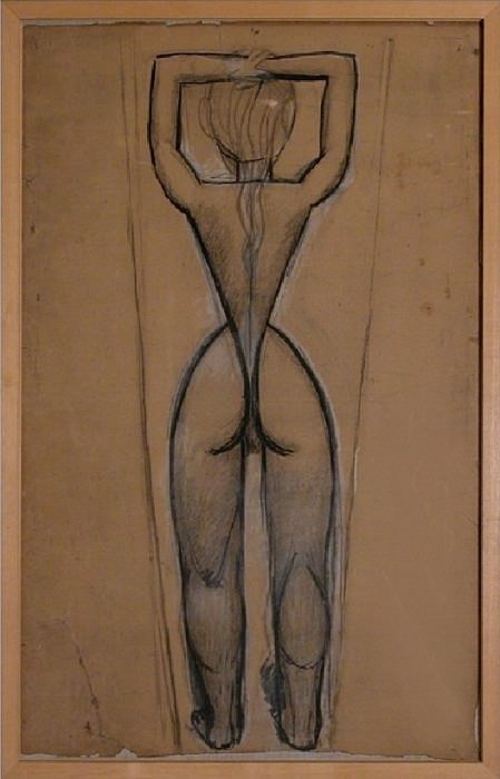 1907 Nu de dos aux bras levВs