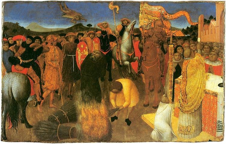 Сожжение еретика, c.1423 - c.1426 - Сассетта (Стефано ди Джованни)