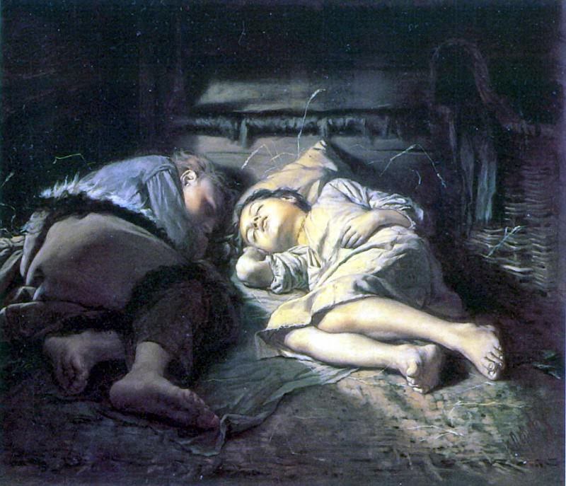Спящие дети. 1870 Х.
