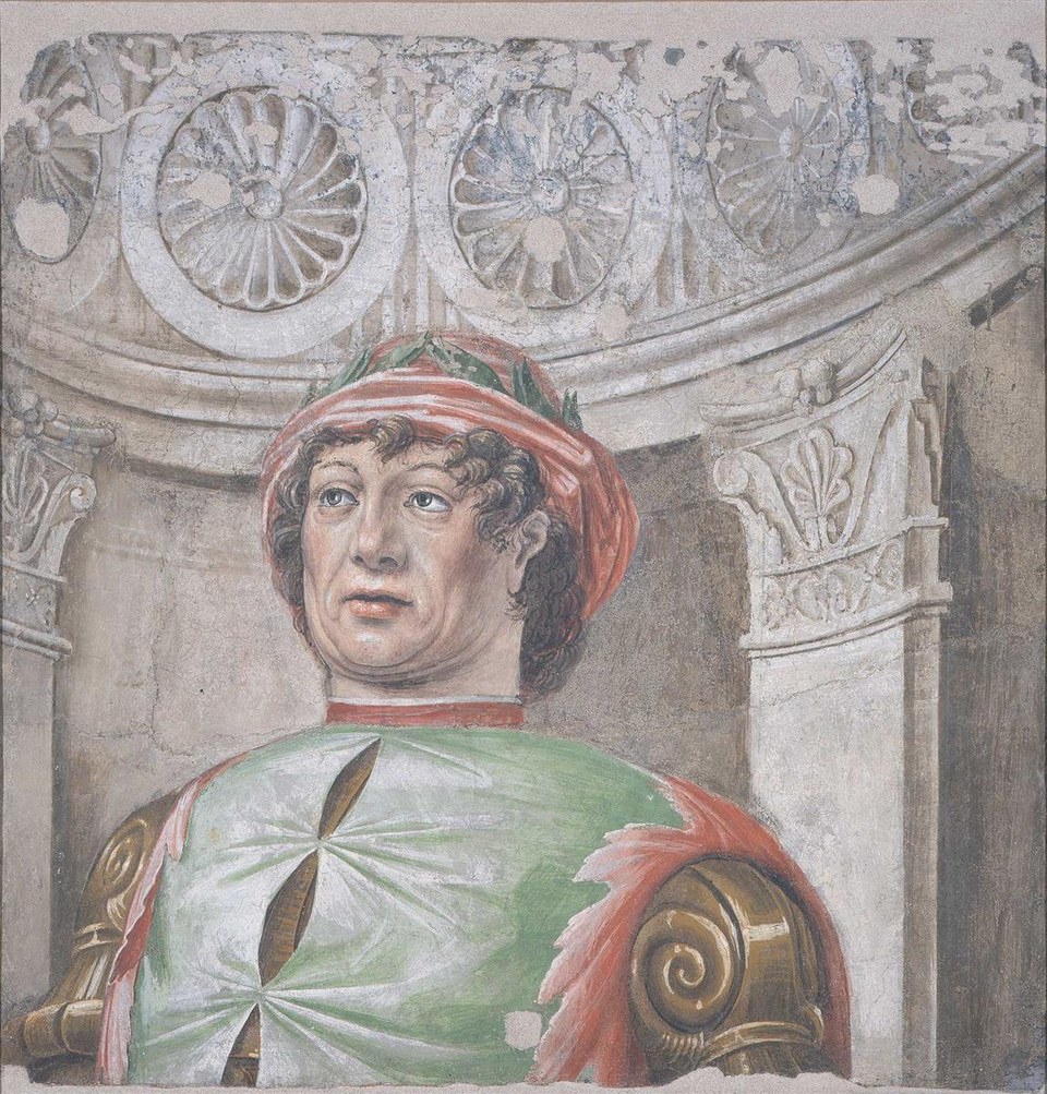 Поэт-лауреат в красной шляпе, 1490