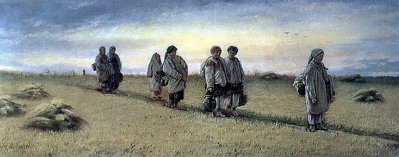 Возвращение жниц с поля в Рязанской губернии. 1874 Х.