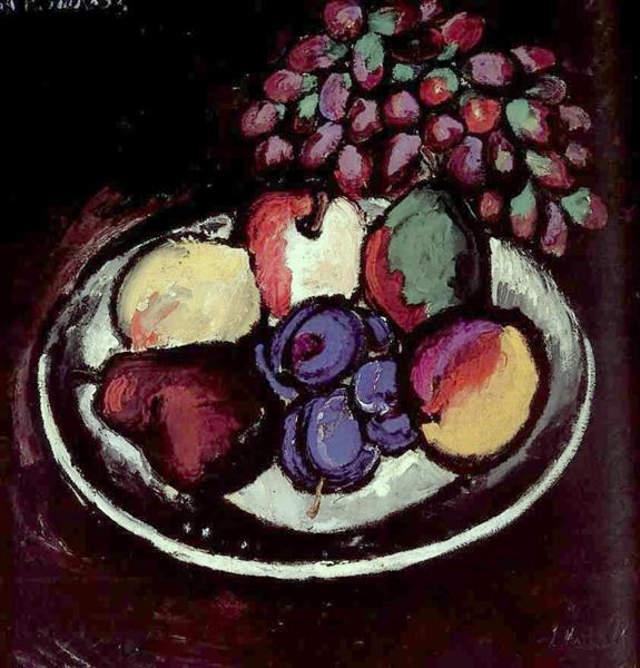 Натюрморт с виноградом, 1910 - Илья Машков