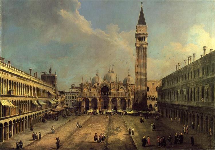 Площадь Сан-Марко, смотрящая на восток вдоль центральной линии, c.1723