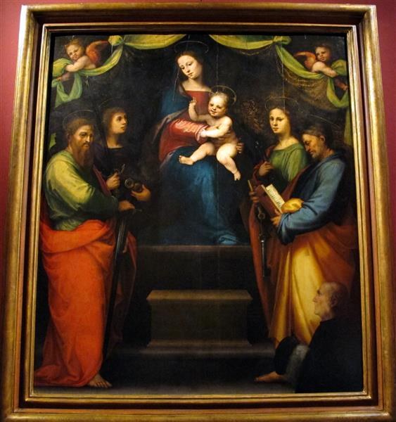 Богоматерь с Младенцем, Святые и Даритель, c.1514