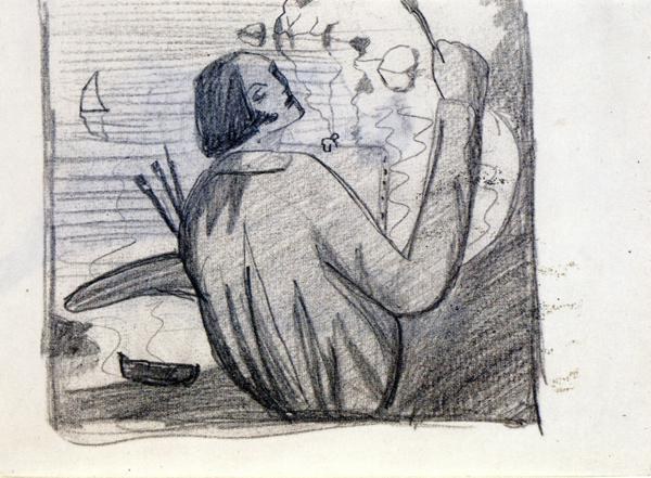 Этюд к автопортрету, 1920