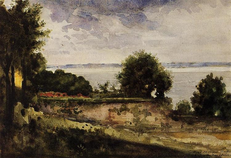 Вид на сад мадам Опик, матери Бодлера, c.1864