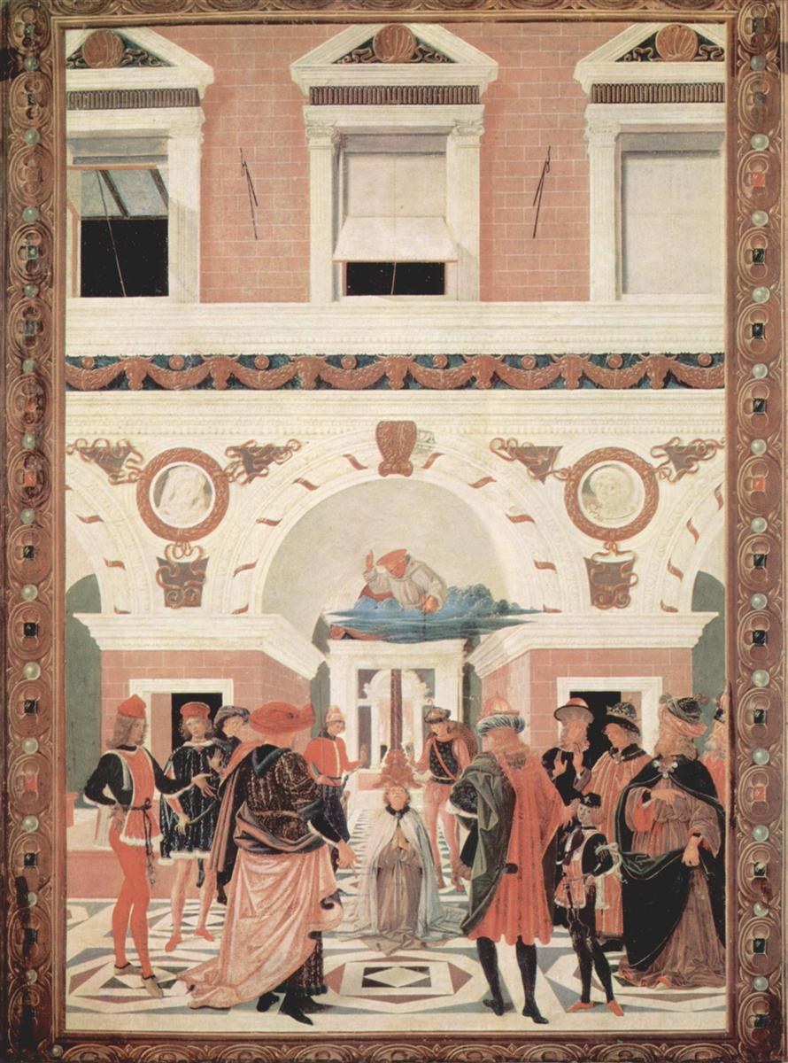 Чудеса Сан-Бернардино. Исцеление слепого и глухого Риккардо Микуцио, 1473