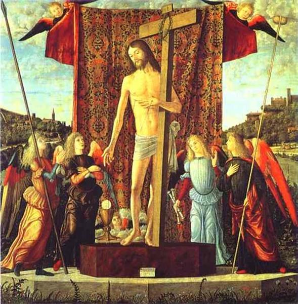 Христос с символами страстей в окружении ангелов, 1496