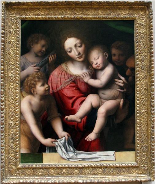 Мадонна со спящим младенцем и тремя ангелами, c.1510