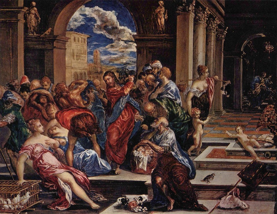 Христос изгоняет торговцев из храма, 1570