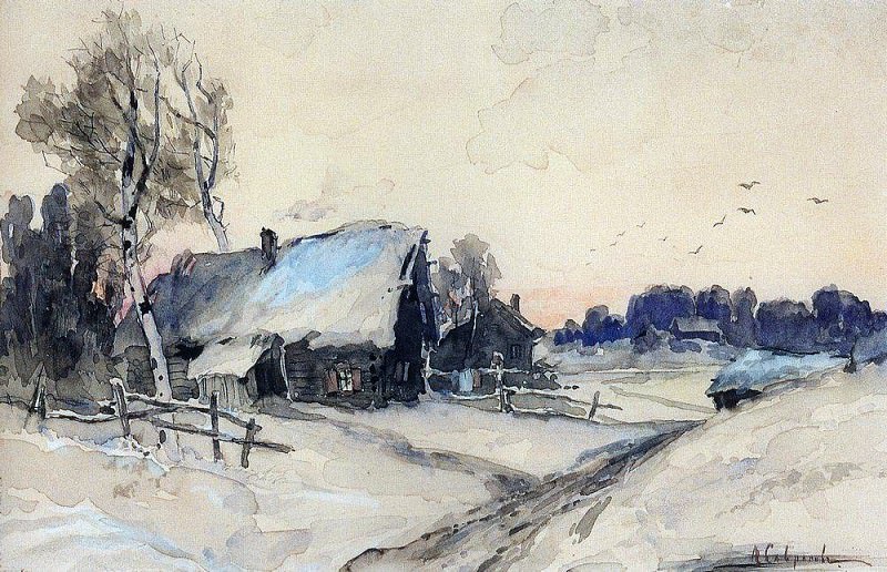 Деревня зимой. 1880-1890-е