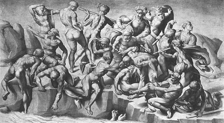 Битва при Кашине (Копия ученика Микеланджело Аристотеля да Сангалло), 1504 - 1506