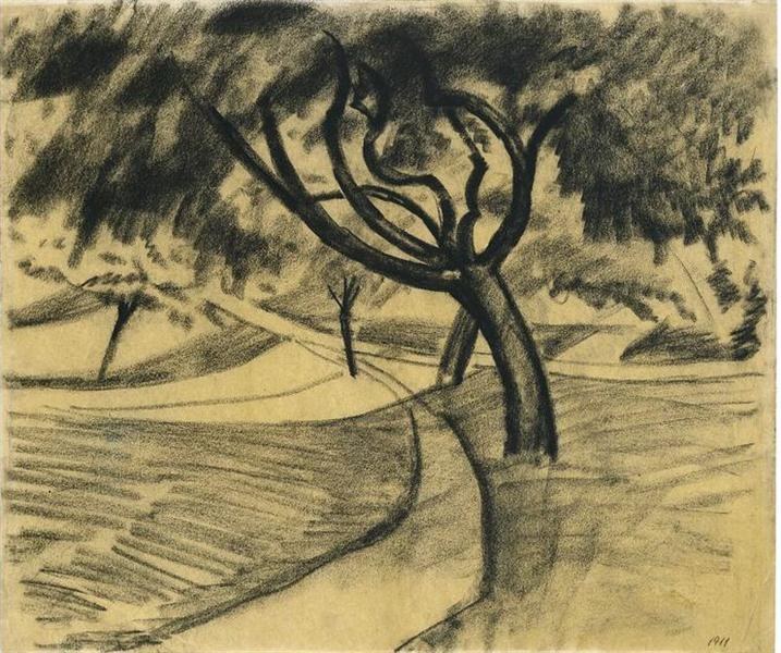 Деревья и поля, 1911